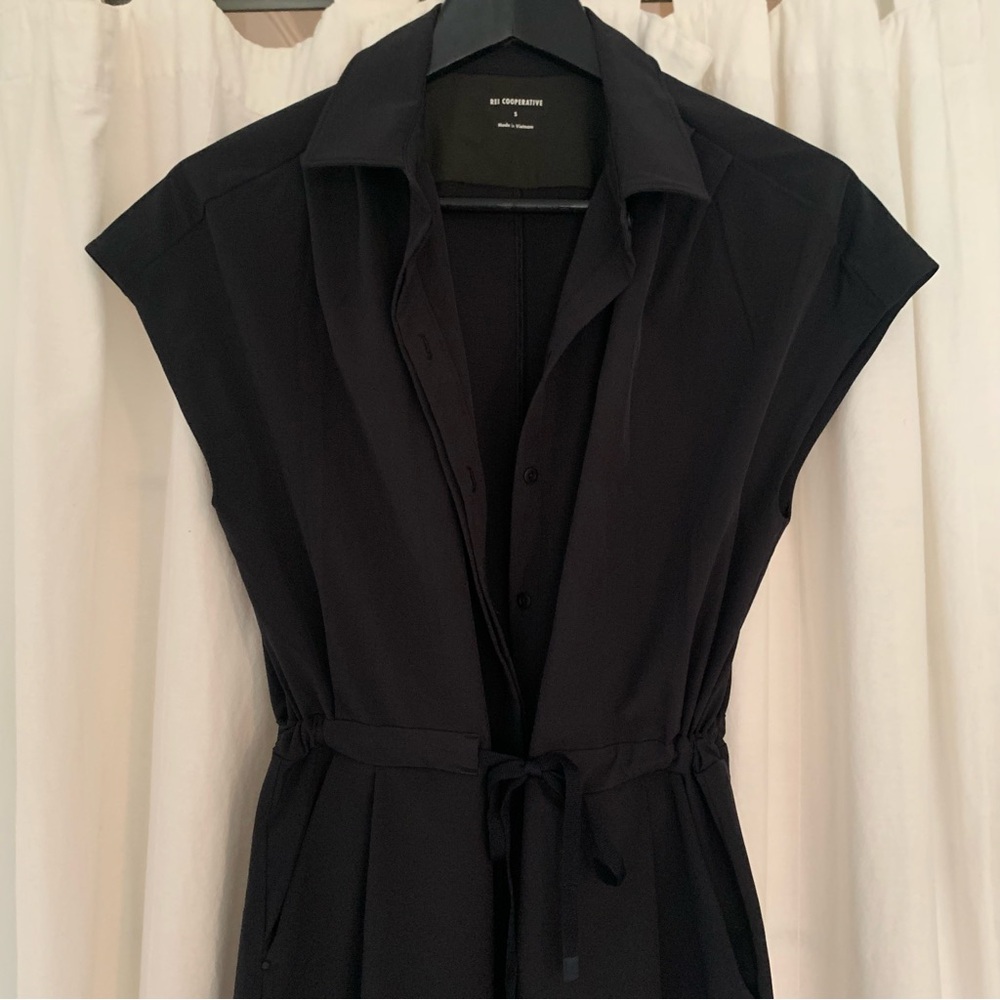 REI Black Travel Dress with Tie Waist